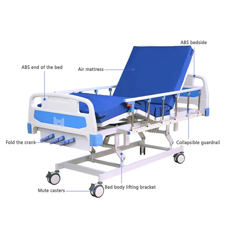 Manual Three-Crank Hospital Bed - REGO Trolley